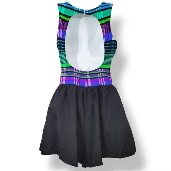 NEW Vintage 80s Talbots Striped Plaid Swim Romper with Attached Shorts Size 12 - Picture 7 of 16